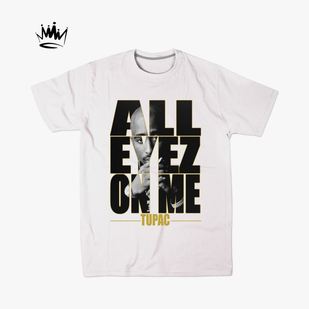 All Typo All eyez typo bela majica | Hip Hop Shop Srbija